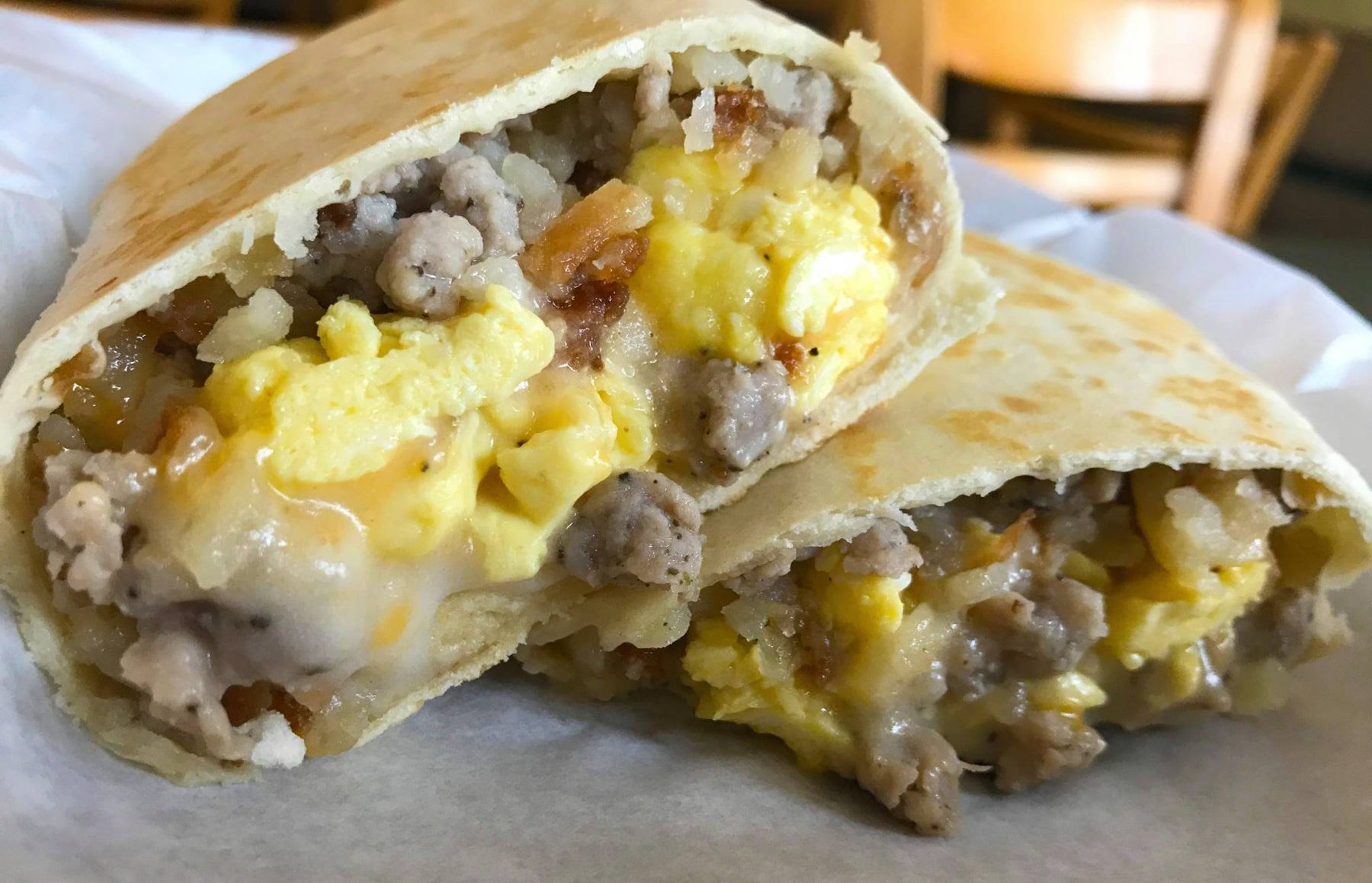 The breakfast wrap — served from 7am until we close.