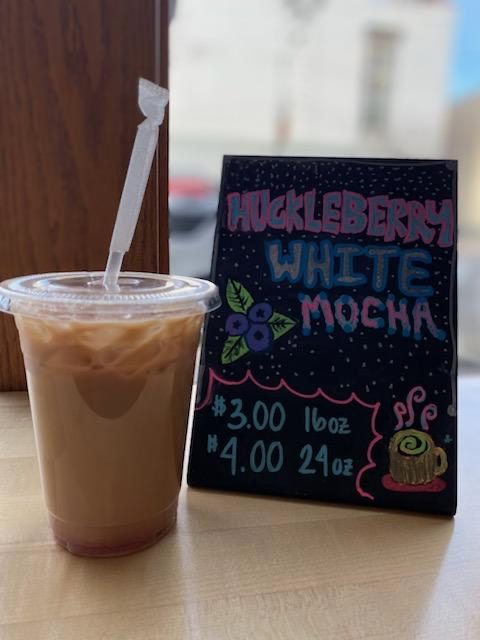 Ask about the huckleberry white mocha.